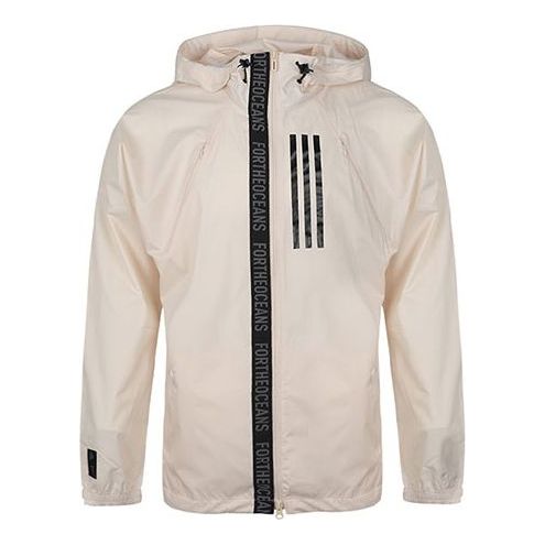 adidas WND M Casual Sports hooded Woven Jacket Beige DX9290