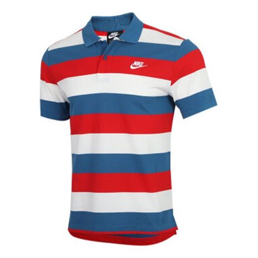 Nike Men's Sportswear Polo-Shirt Red/Blue CJ4466-457