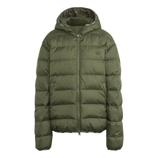 adidas originals Back Large logo Reversible Sports Outdoor Stay Warm Down Jacket Basic Green GE1300