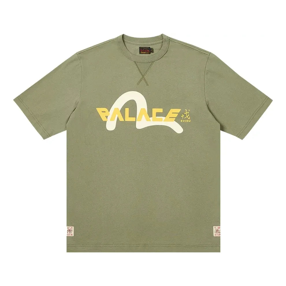 Palace x Evisu Logo T-shirt 'Olive' 2ESPAM4TS1153XXCTAGRX