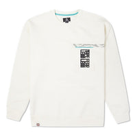 Men's Converse New Year Series Chest Pocket Fleece Lined Round Neck Pullover Milk White 10024156-A01