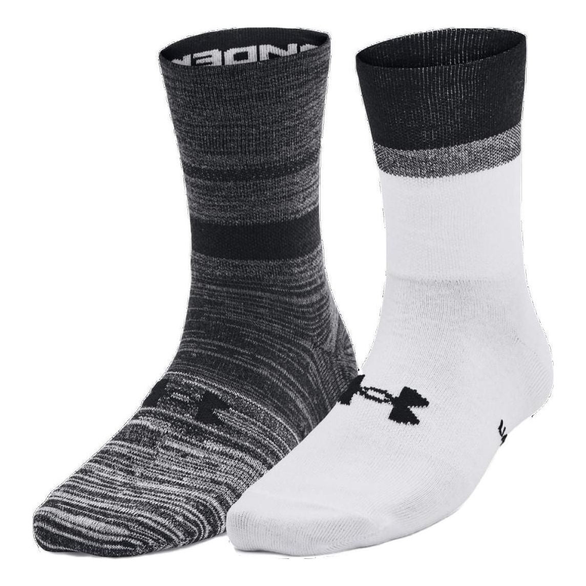 Under Armour Essential Hi Lo Socks 2-Pack 'Grey White' 1365746-002