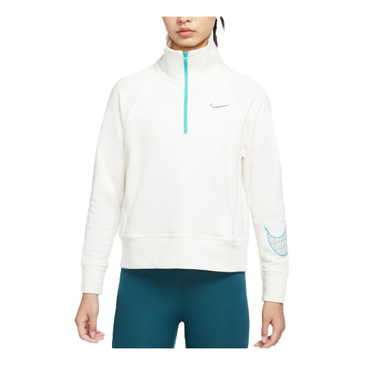(WMNS) Nike CNY New Year's Edition Casual Sports Solid Color Half Zipper Stand Collar Hoodie Jacket Sail White DQ5371-133