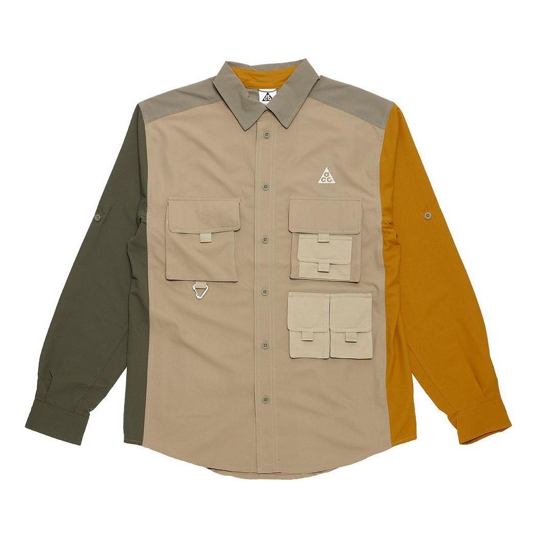 Men's Nike ACG Dri-FIT UV Devastation Trail Multiple Pockets Detail Colorblock Long Sleeves Shirt DN3937-247