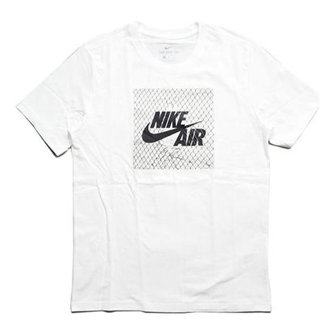 Nike Logo Printing Round Neck Short Sleeve White AR5034-100