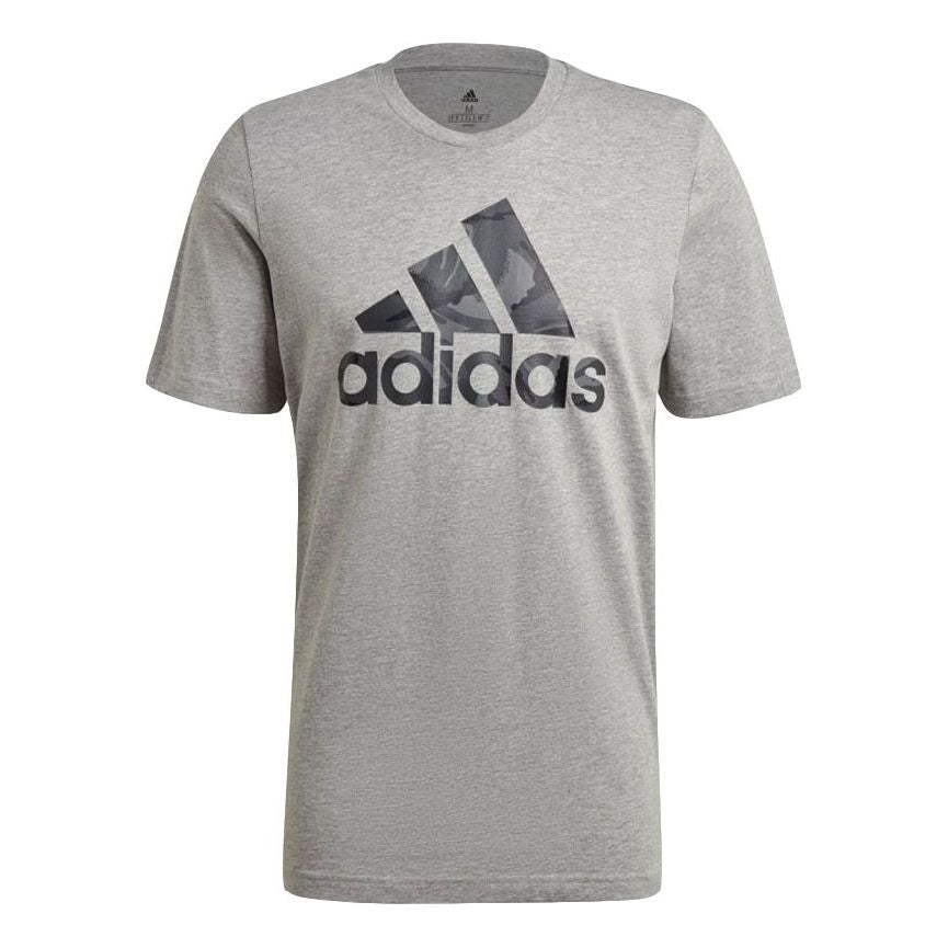 adidas Casual Sports Camouflage Alphabet Logo Printing Short Sleeve Gray GK9637