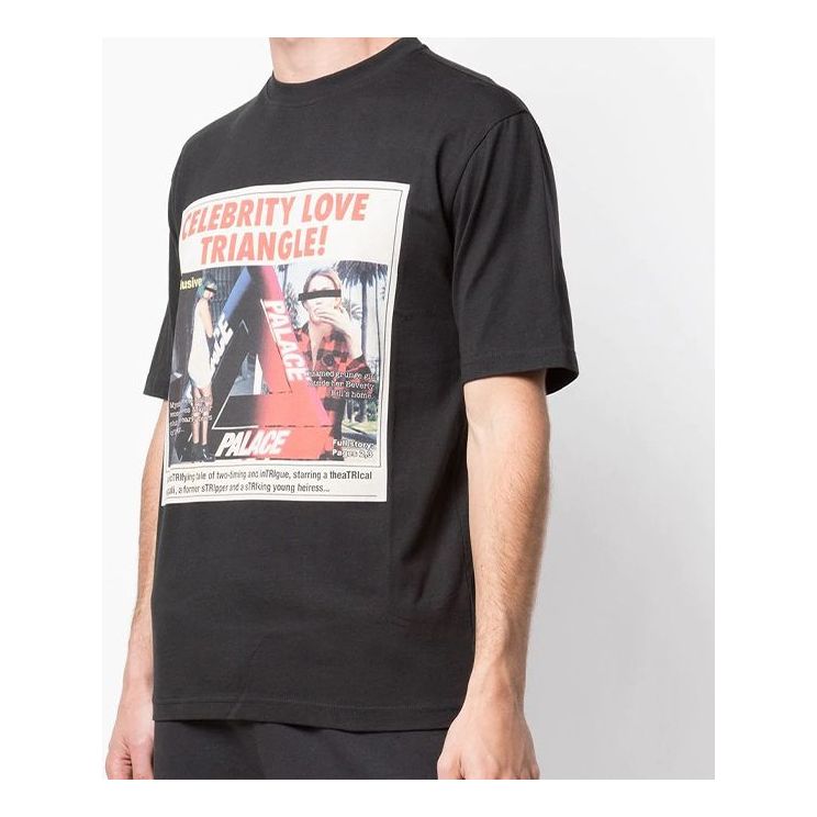 PALACE Love Triangle Printing Short Sleeve Unisex Black P17TS090T