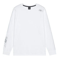 New Balance Men's New Balance Printing Sports Knit Long Sleeves White T-Shirt AMT13568-WT