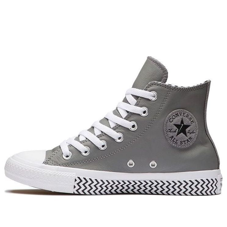 (WMNS) Converse Chuck Taylor All Star High Top Leather Grey White 566130C