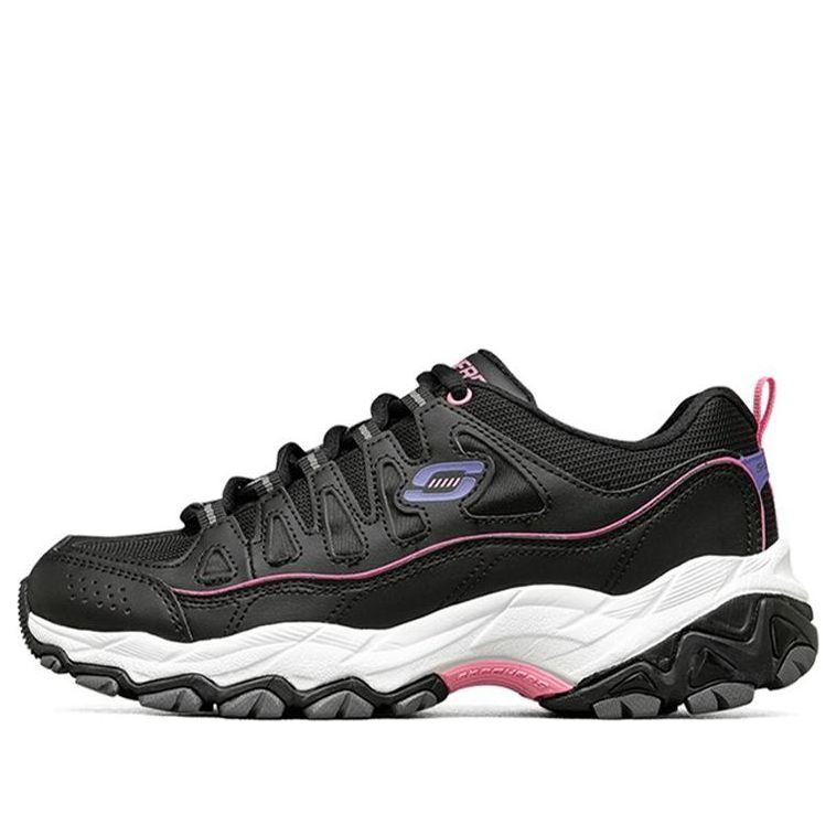 (WMNS) Skechers DLites Shoes 'Black Purple White' 66666315-BLK