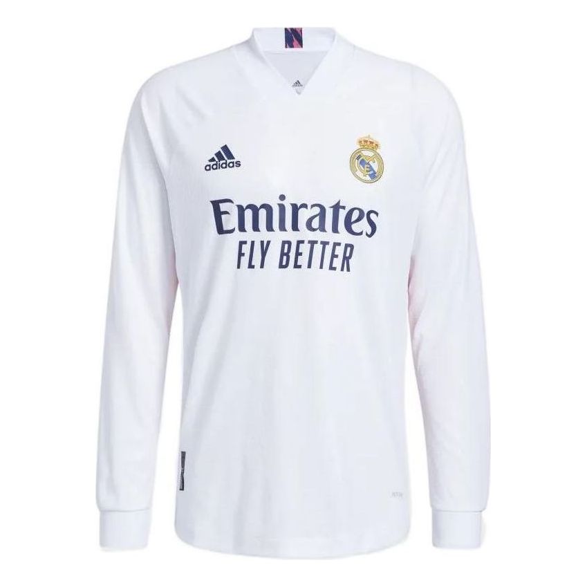 adidas Real Madrid 20/21 Authentic Home Long Sleeve Jersey 'White Navy' FQ7488