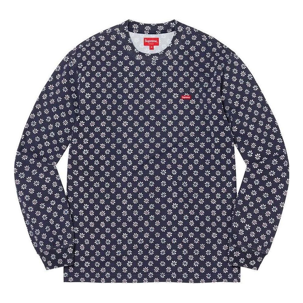 Supreme Small Box L/S Tee 'Navy White' SUP-FW22-783