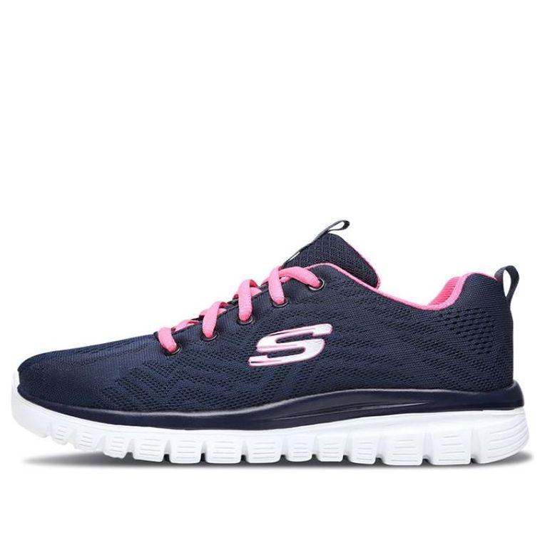 (WMNS) Skechers Graceful Get Connected Blue/White/Pink 12615-NVHP