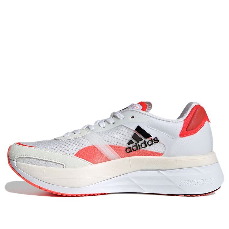 (WMNS) adidas Adizero Boston 10 'White Solar Red' FY4080