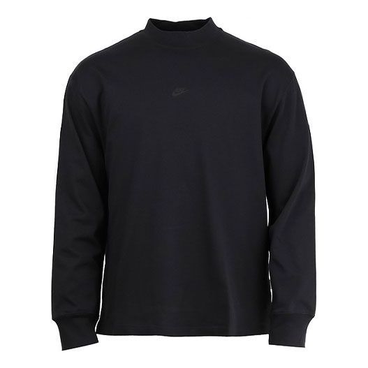 Nike Logo Pattern Loose Round Neck Long Sleeves Couple Style Black DD7029-010