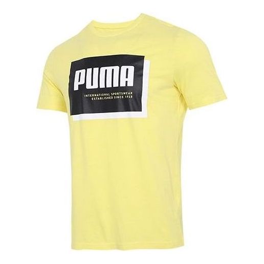 PUMA Summer Court Graphic T-Shirt 'Yellow' 845864-38