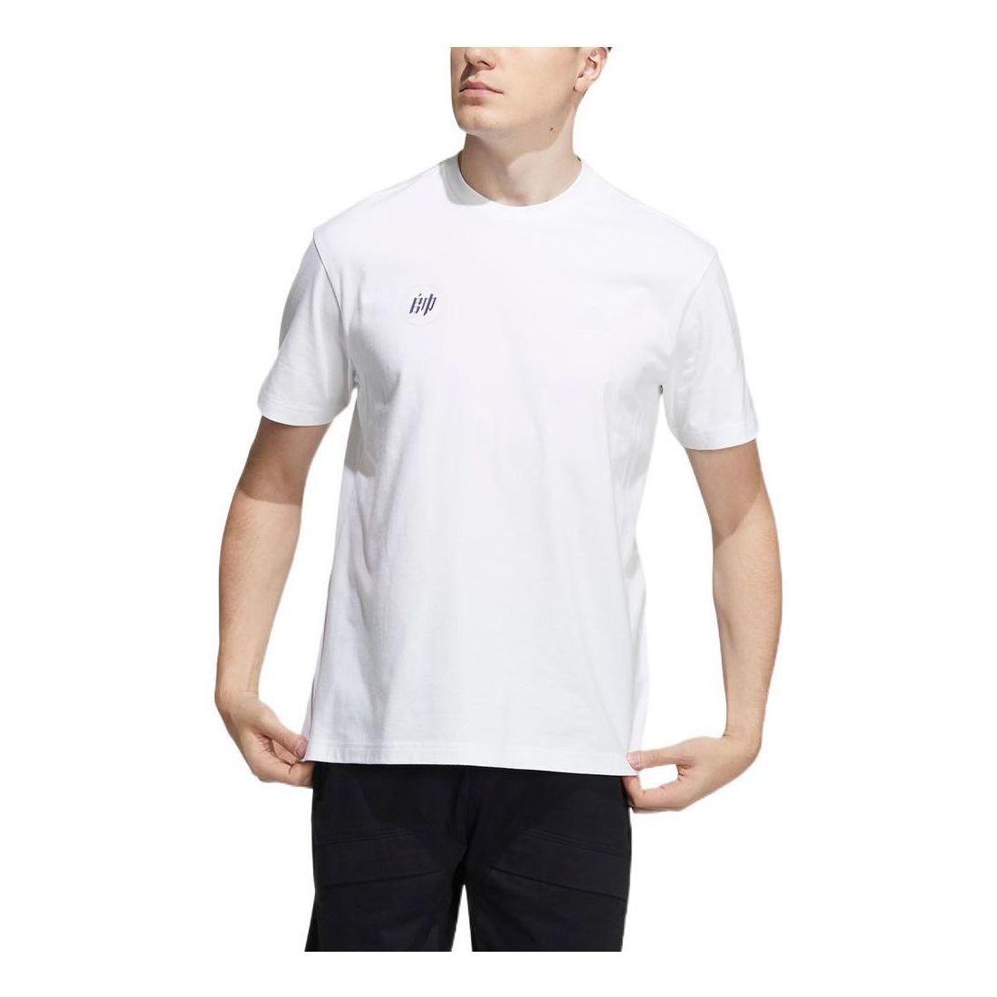 adidas Casual Logo Printing Round Neck Short Sleeve White HI3281