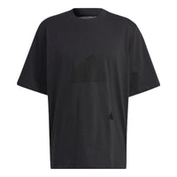 Men's adidas New Osize Tee Loose Sports Round Neck Short Sleeve Black T-Shirt HN1958