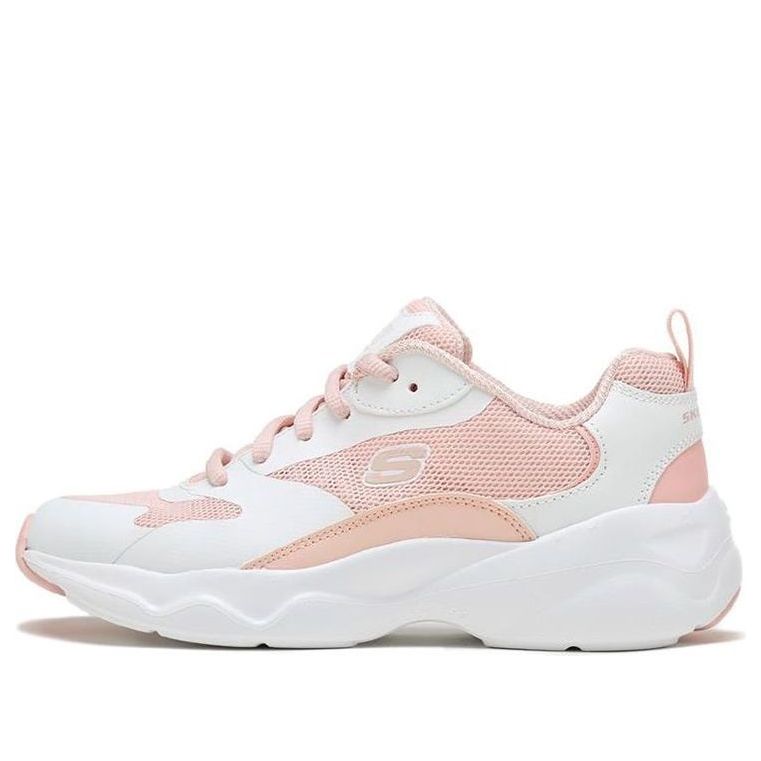 (WMNS) Skechers D lites Low Running Shoes White/Pink 88888415-WPK