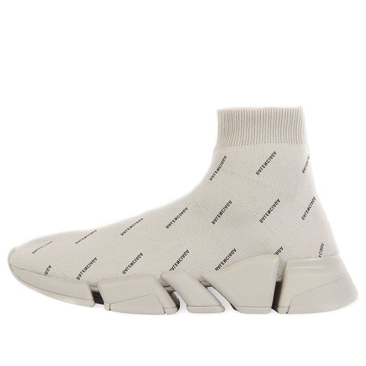(WMNS) Balenciaga Speed 2.0 Sneakers 'Recycled Knit with Logo All Over Beige' 617196W2DBO9910