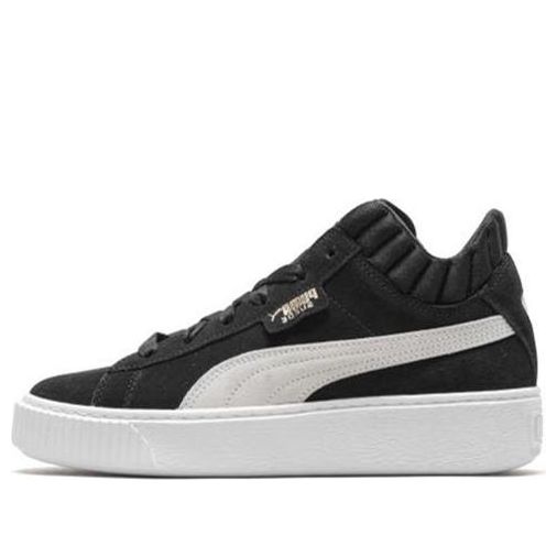 (WMNS) PUMA Platform Demi Retro Low Tops Casual Skateboarding Shoes Unisex Black 366717-01