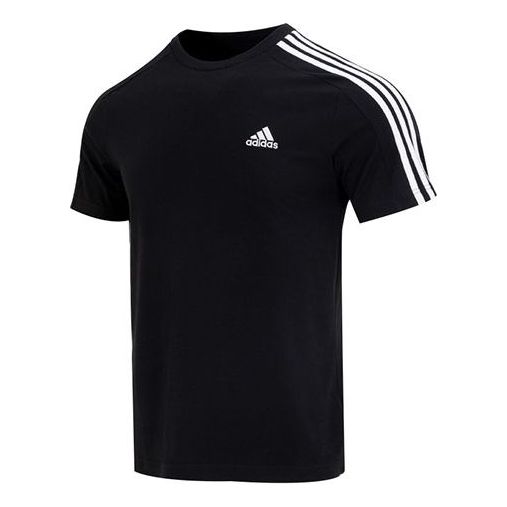 adidas Essentials Single Jersey 3-Stripes T-shirt 'Black' IC9334