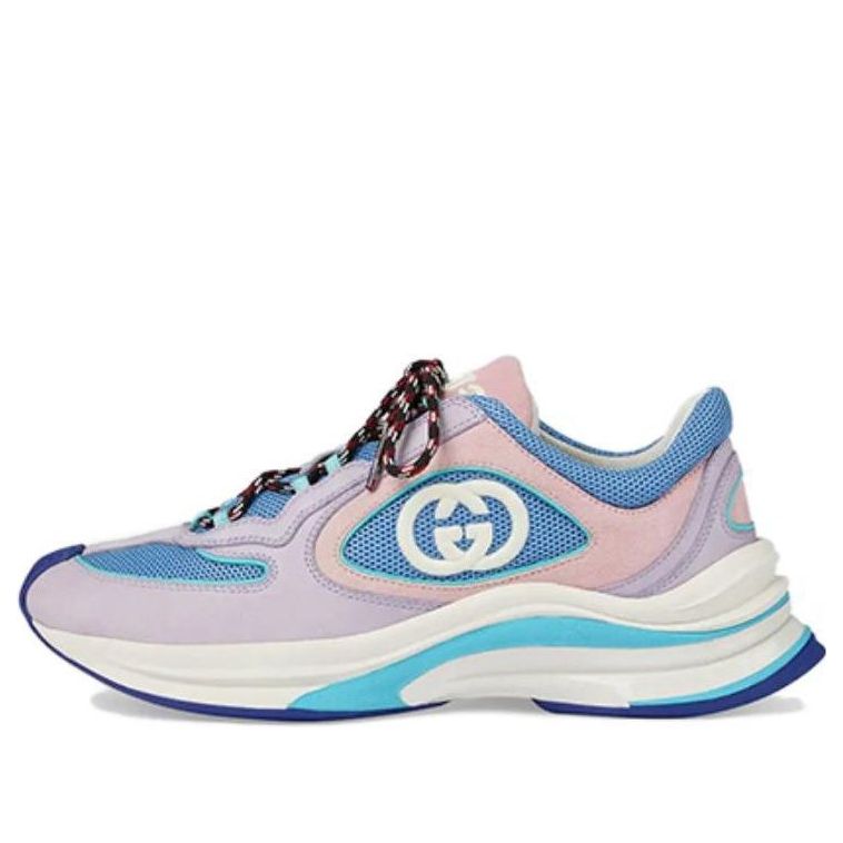 (WMNS) Gucci Run Suede Sneakers 'Pink Blue' 746939-AAB62-5343
