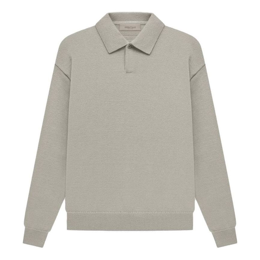 Fear of God Essentials SS23 Knit Long Sleeve Polo Shirt 'Seal' FOG-SS23-042
