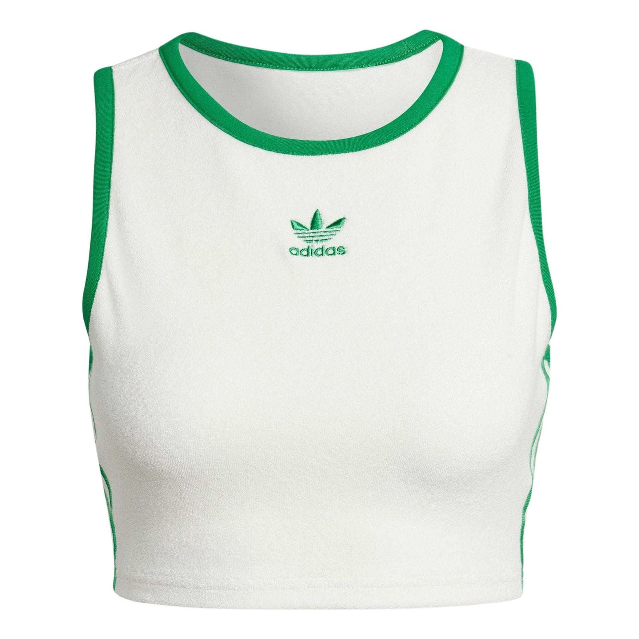 (WMNS) adidas Originals Cropped Tank Top Asia Sizing 'White Green' JH0622
