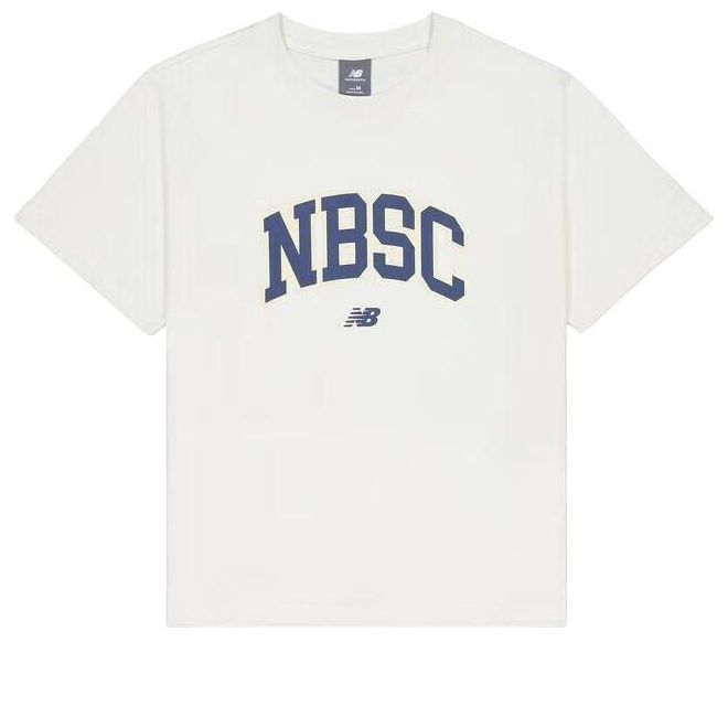 (WMNS) New Balance Big NBSC T-Shirt 'White Blue' AWT42313-CIC