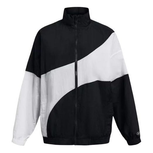 (WMNS) Under Armour Legacy Crinkle Jacket 'Black White' 1382762-001