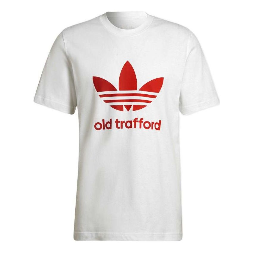 adidas originals Old Trafford Casual Logo Printing Round Neck Short Sleeve White HP0452