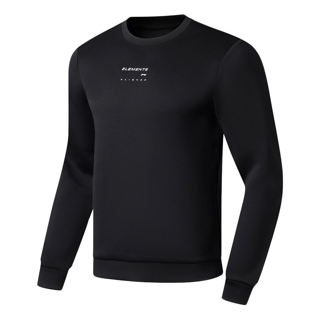 Li-Ning Logo Training Long Sleeve Sweatshirt 'Black' AWDT035-1