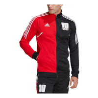 Men's adidas Logo Printing Pattern Slim Fit Zipper Cardigan Stand Collar Jacket Colorblock HI3789