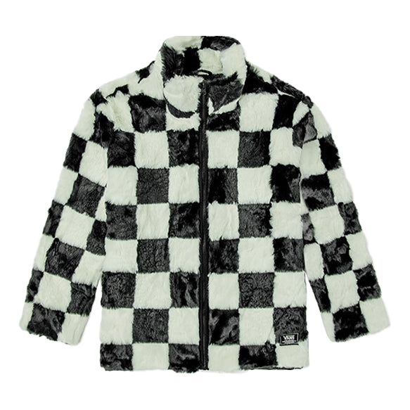 (WMNS) Vans Grid Pattern Stand Collar Jacket Black White Colorblock Blackwhitemulti-Color VN0A5LJ5705