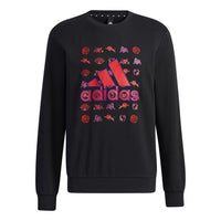 adidas Cny Gfx Swt Un Logo Printing Round Neck Pullover Sports Black GR2125