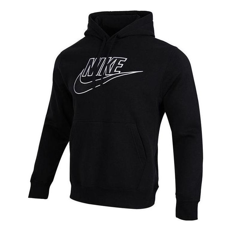 Nike Sportswear Club Fleece Graphic Pullover Hoodie 'Black' DX1518-010