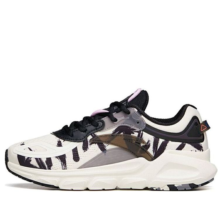 (WMNS) ANTA Running Series Sneakers Leather 'White Black Grey' 122135590-3