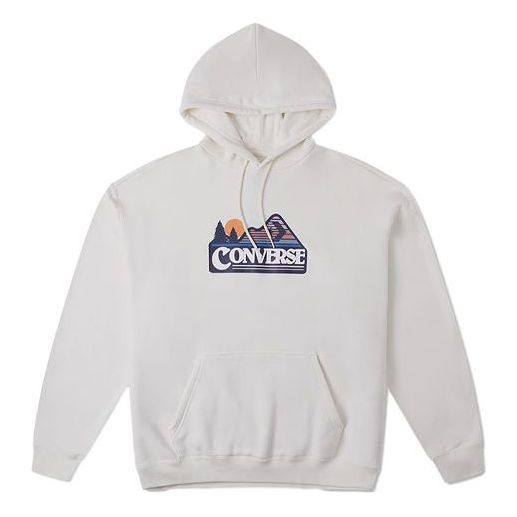 Converse Elevated Logo Graphic OS Heavyweght Hoodie 'White' 10026526-A03