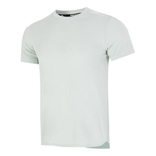 Men's adidas Solid Color Athleisure Casual Sports Round Neck Short Sleeve flax Green T-Shirt HJ9772