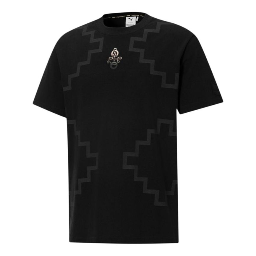 PUMA x PRONOUNCE Elevated Tee Crossover Geometry Pattern Athleisure Casual Sports Short Sleeve Black 532145-01