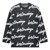 Balenciaga 3D Scribble Crewneck Cotton Knit 'Black' 625985T31801070