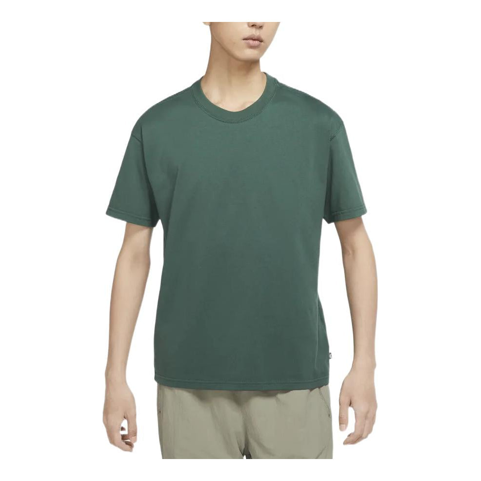 Men's Nike Solid Color Breathable Loose Round Neck Short Sleeve Green T-Shirt DB9976-333