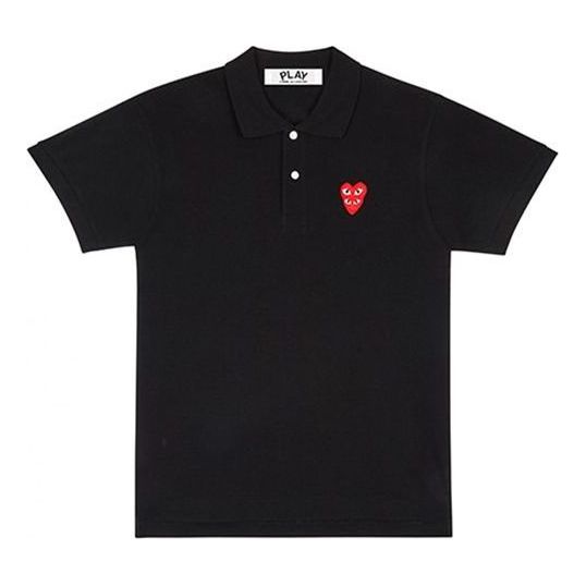 COMME des GARCONS PLAY Polo Red Family Heart 'Black' AZ-T290-051-1