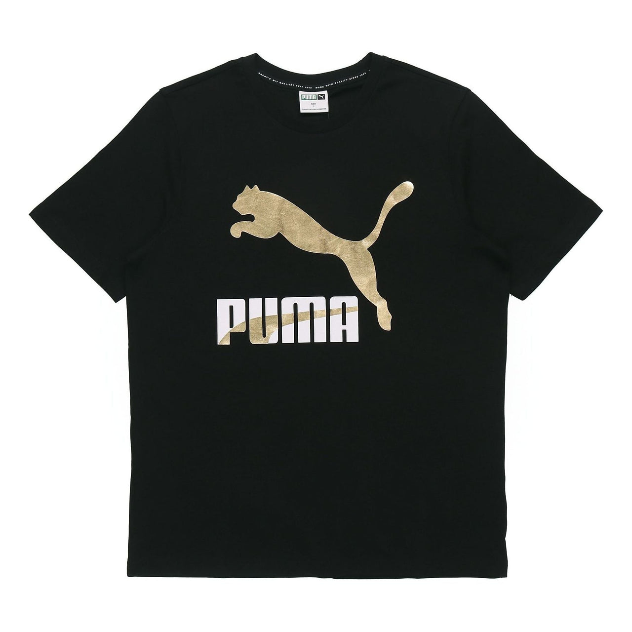 PUMA Classics Logo T-Shirt 'Black Gold' 532280-01