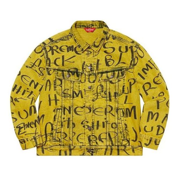 Supreme Black Ark Denim Trucker Jacket 'Yellow Black' SUP-FW20-202