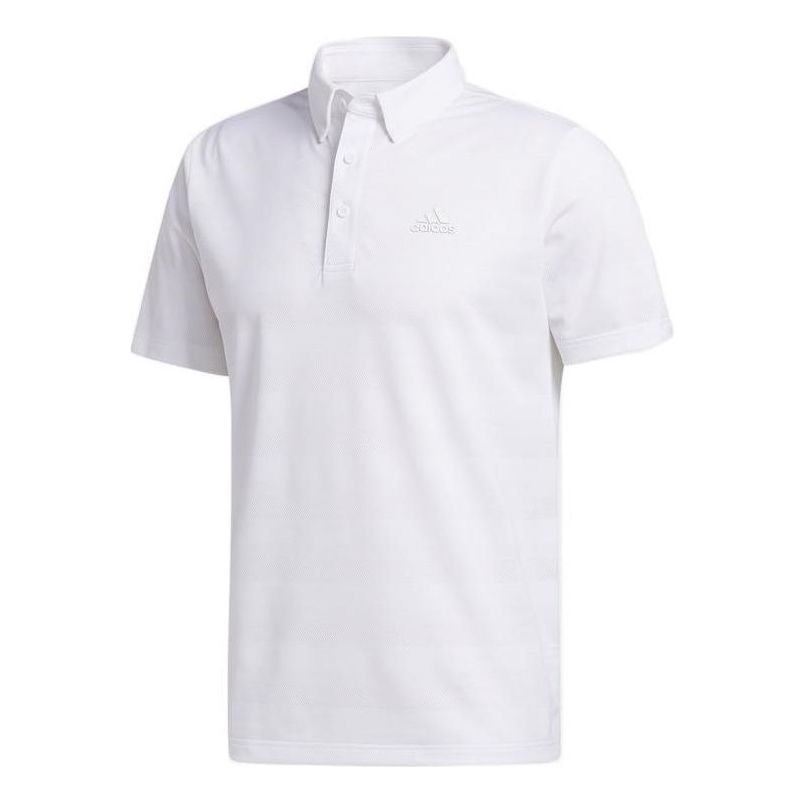 adidas Solid Color Logo Short Sleeve Polo Shirt White FS6880