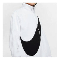 (WMNS) Nike Big Swoosh Fleece Jacket 'White Black' CZ4064-100