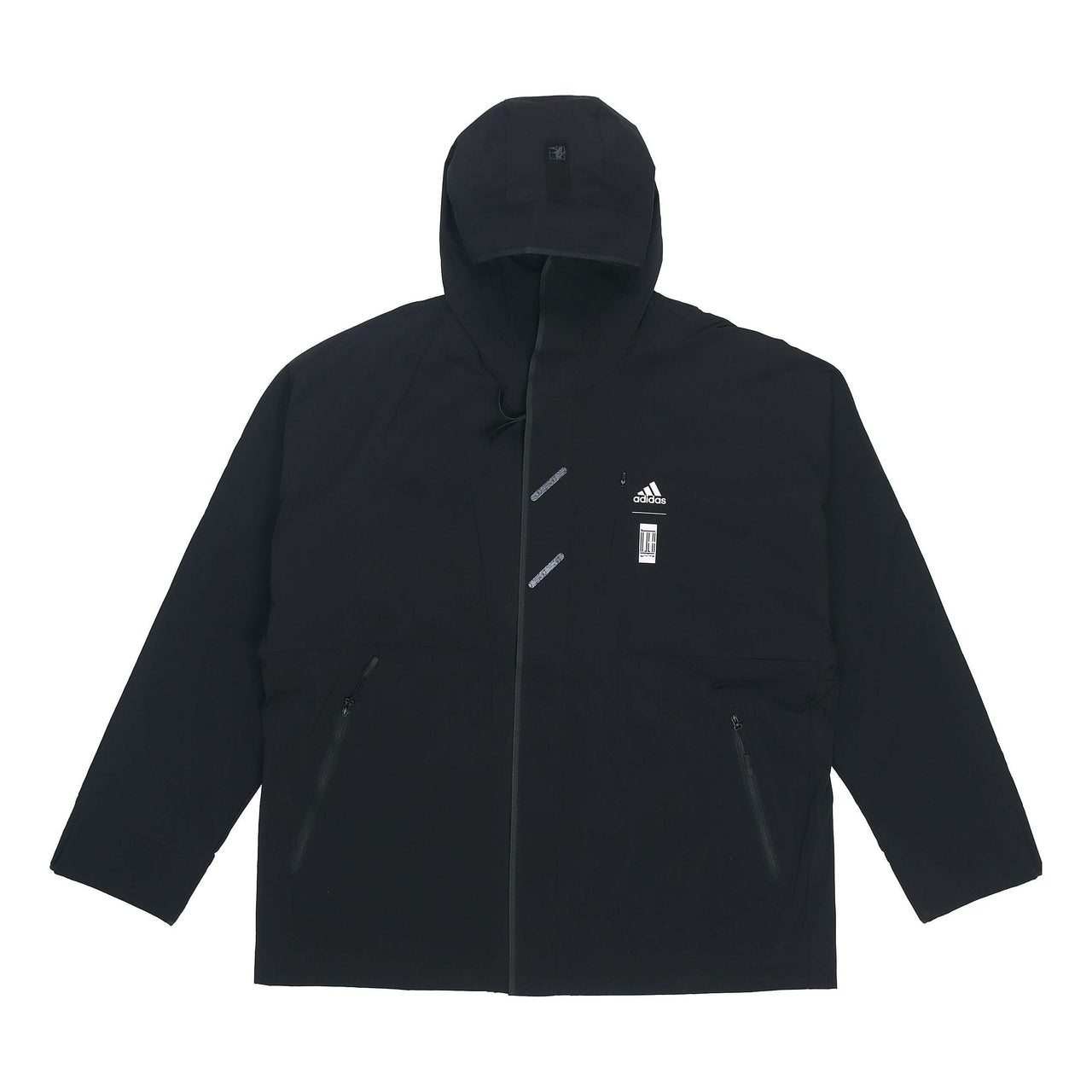 Men's adidas Wj Wv Jkt Martial Arts Series Logo Hooded Fleece Lined Sports Jacket Black HE5117
