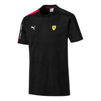 PUMA Ferrari Series Athleisure Casual Sports Splicing Round Neck Short Sleeve Black 595427-02